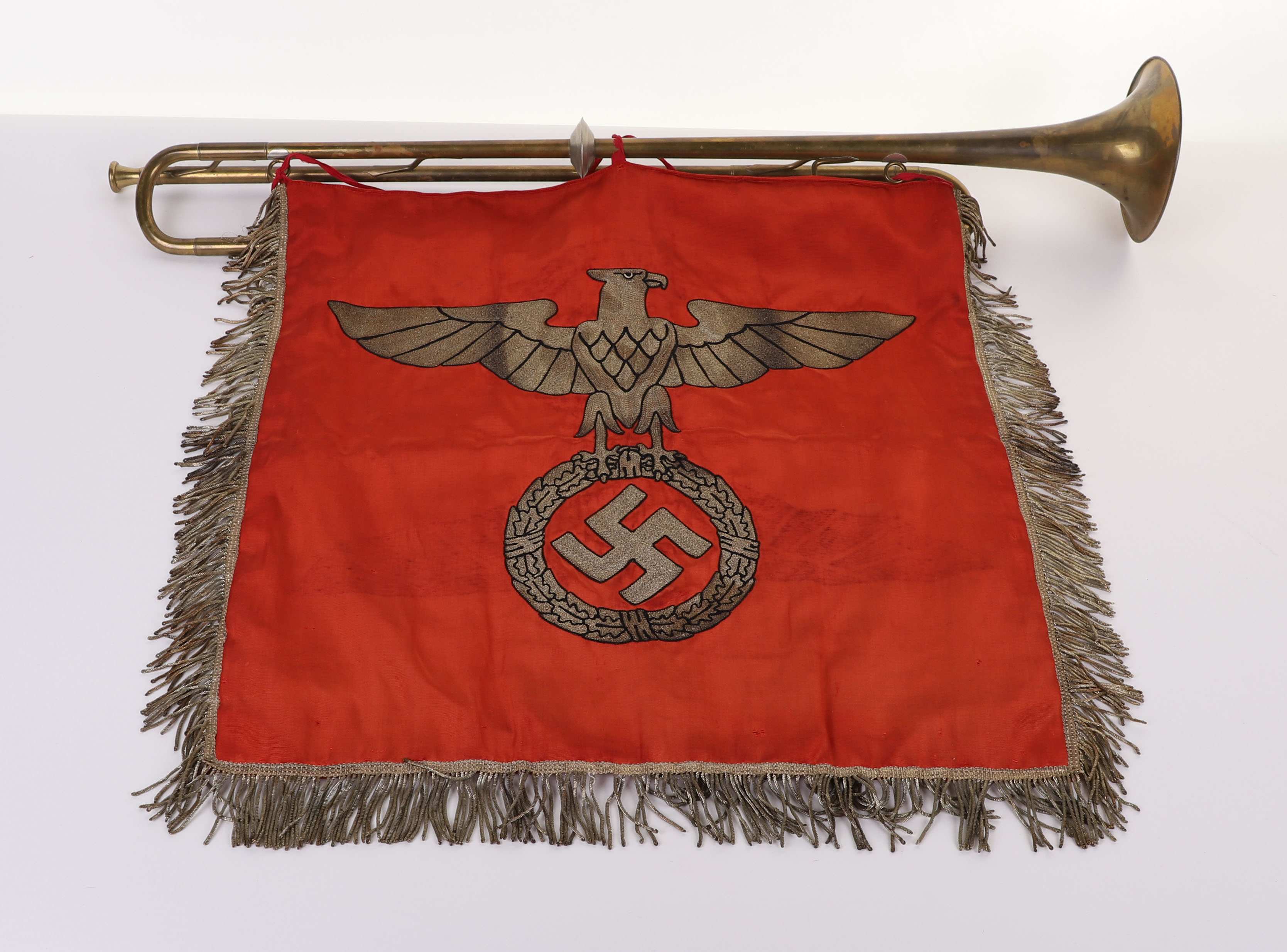 THIRD REICH SA (STURMABTEILUNG) TRUMPET BANNER - Image 3 of 18