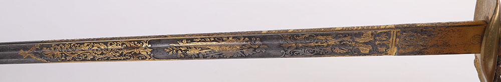IMPERIAL GERMAN PRUSSIAN BLUE GILT AND DAMASCUS PRESENTATION OFFICERS SWORD - Image 15 of 21