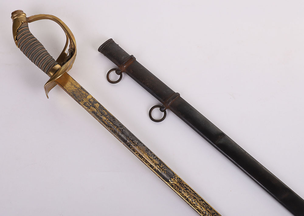 IMPERIAL GERMAN PRUSSIAN BLUE GILT AND DAMASCUS PRESENTATION OFFICERS SWORD - Image 2 of 21
