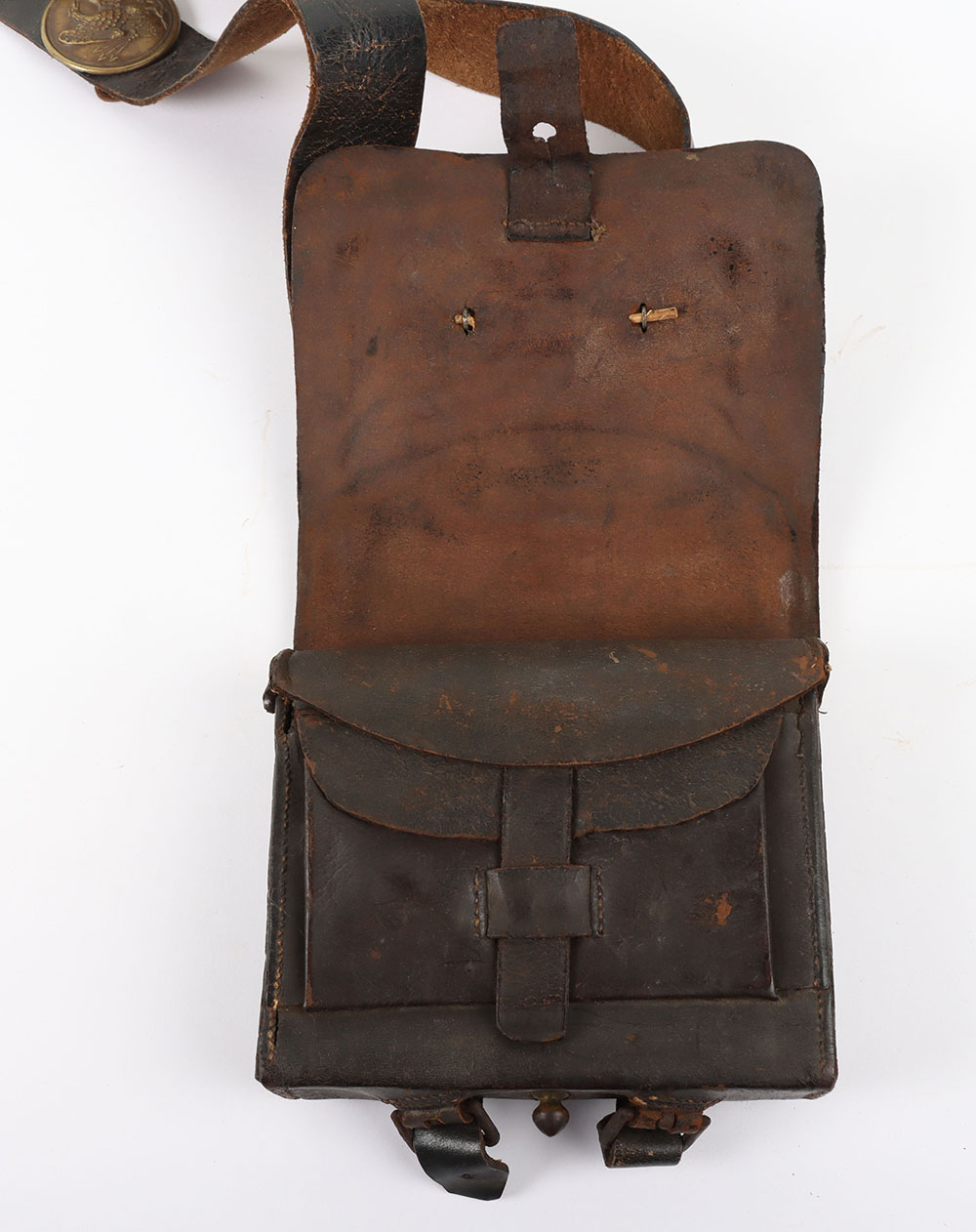 US CIVIL WAR UNION CARTRIDGE BOX W/ SHOULDER STRAP - Image 4 of 10