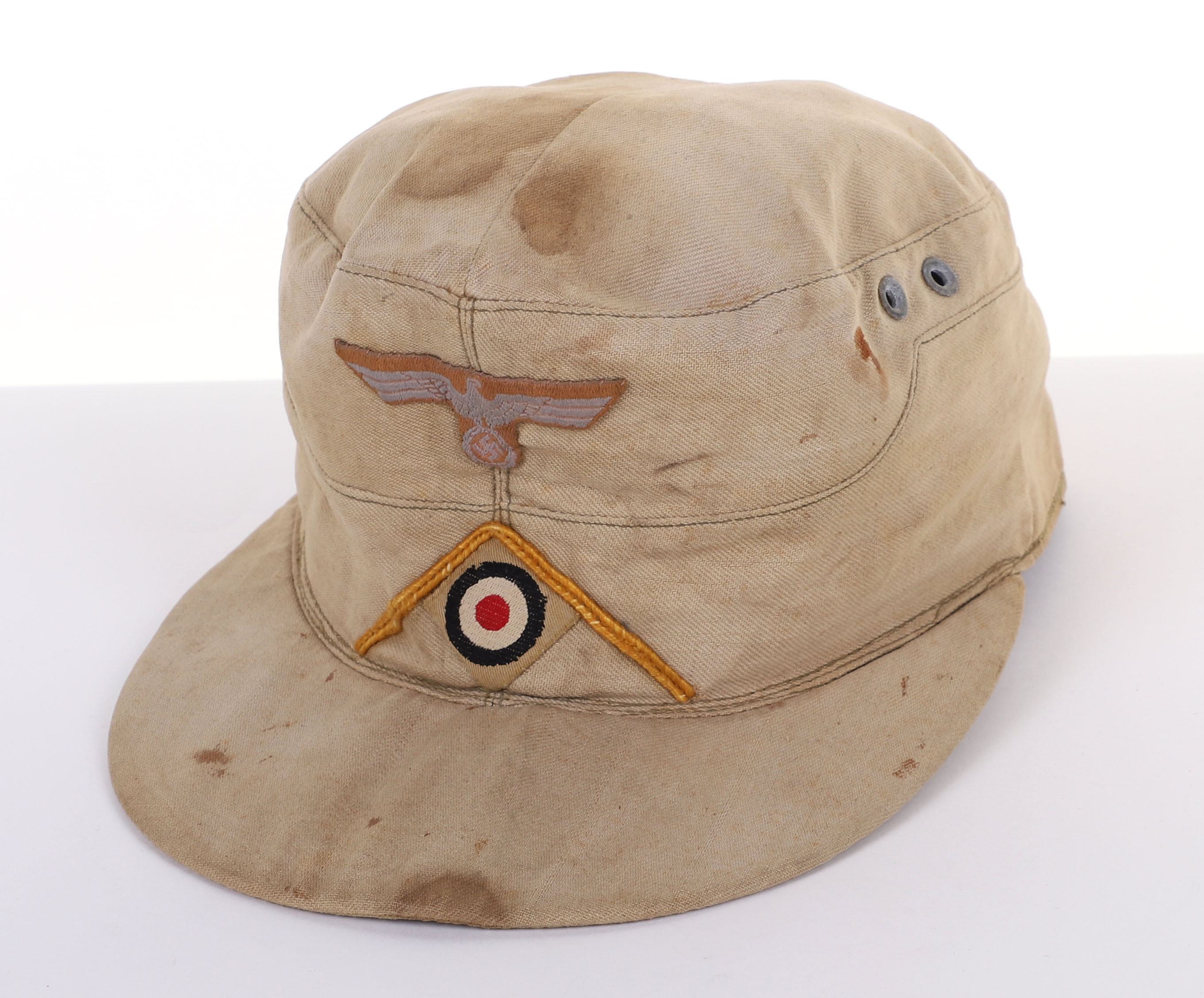 WW2 GERMAN AFRIKAKORPS CAVALRY SECTION M-41 FIELD CAP - Image 2 of 14