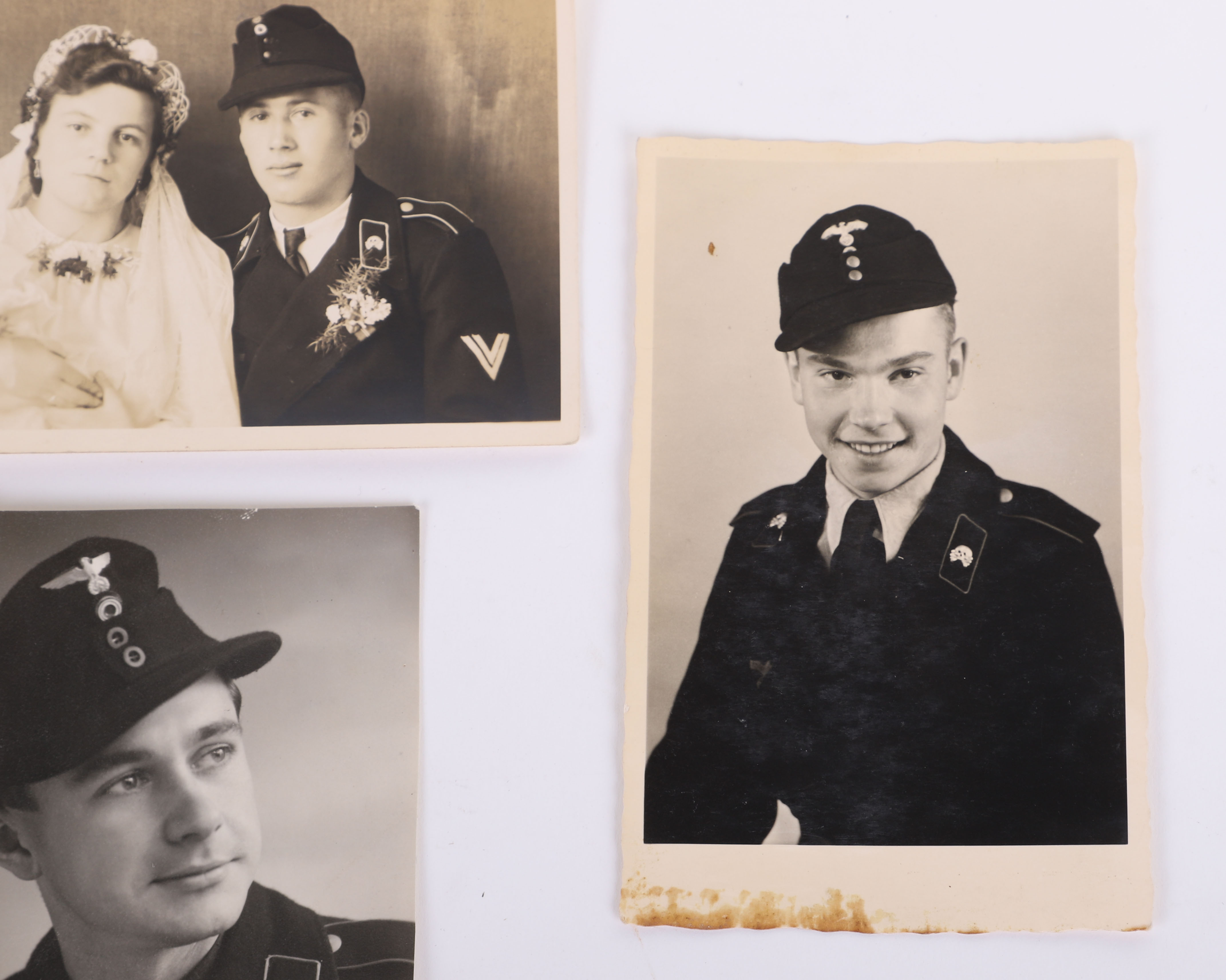 4 HEER PHOTO POSTCARDS & ALL ARE WEARING A BLACK PANZER WRAPPER - Image 3 of 5