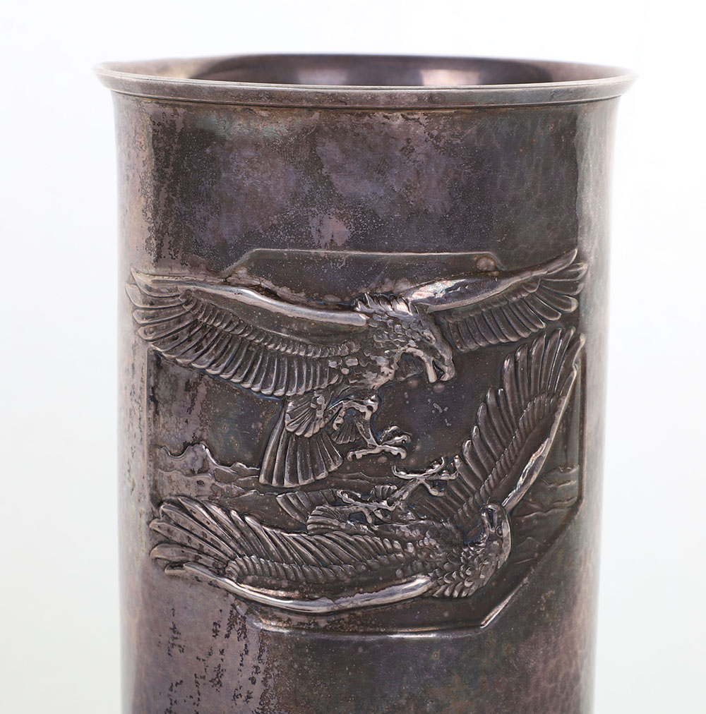 WW2 GERMAN LUFTWAFFE HONOUR GOBLET (EHRENPOKAL) IN SILVER AWARDED TO GERHARD ARENDT KAMPFGESCHWADER  - Image 2 of 13