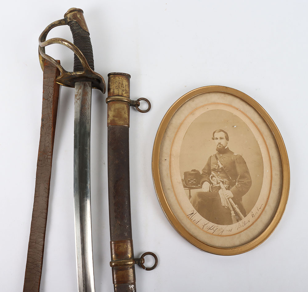 US MODEL 1860 STYLE PRESESENTASION SWORD W/ PHOTO FROM A MEMBER OF THE 7TH REGIMENT NEW YORK CAVALRY