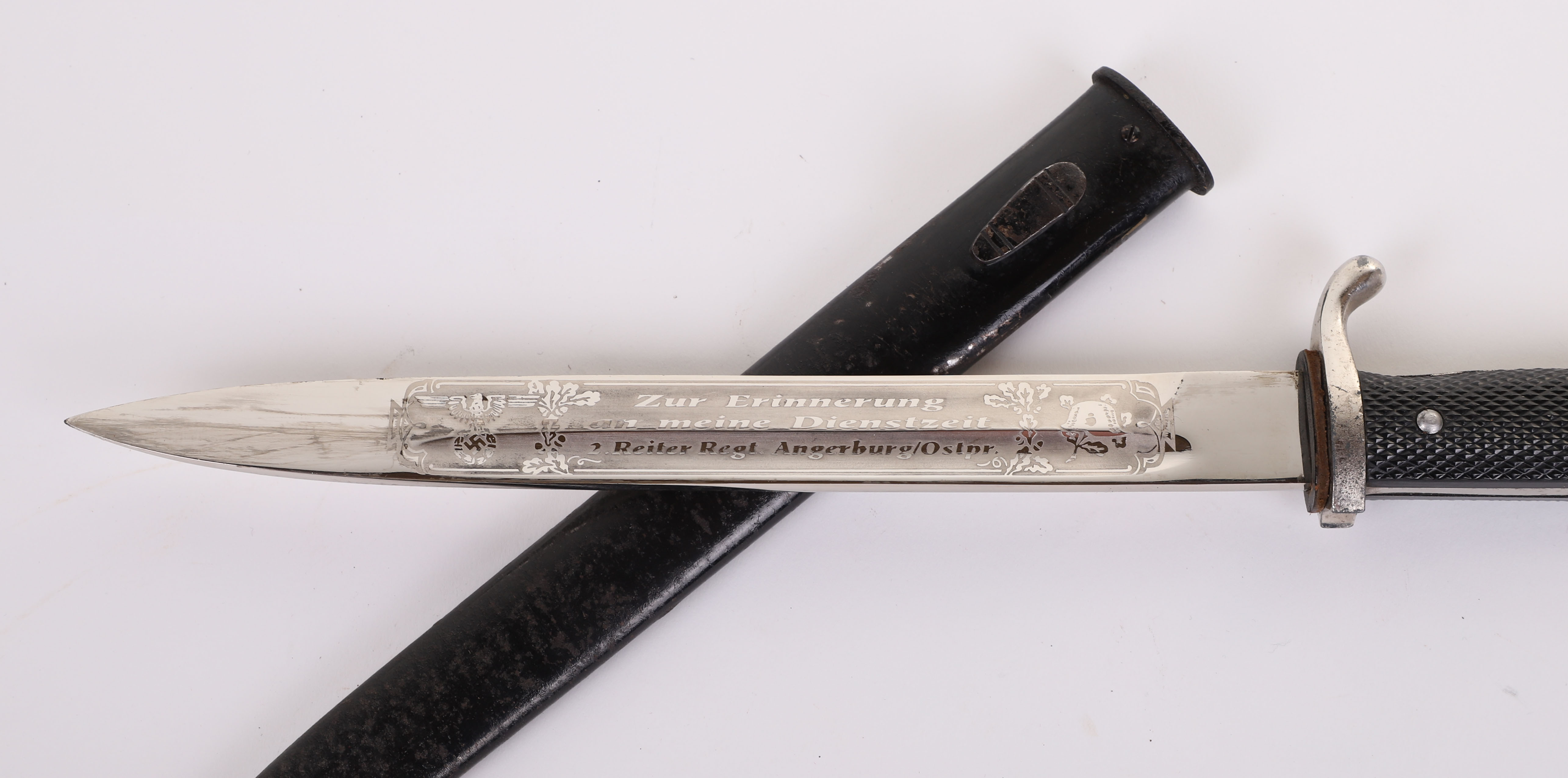 THIRD REICH DRESS K98 BAYONET WITH ENGRAVED BLADE BY ROBERT KLASS - Image 9 of 10