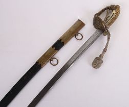 IMPERIAL GERMAN NAVAL OFFICERS GROSSER HILT SWORD WITH DAMASCUS BLADE