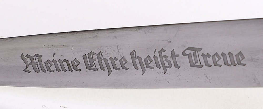 THIRD REICH SS (SCHUTZSTAFFEL) ERASED ROHM INSCRIPTION DRESS DAGGER BY GOTTLIEB HAMMESFAHR, SOLINGEN - Image 11 of 15