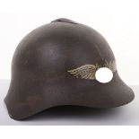 RUSSIAN M-36 HELMET REISSUED TO THE GERMAN LUFTSCHUTZ