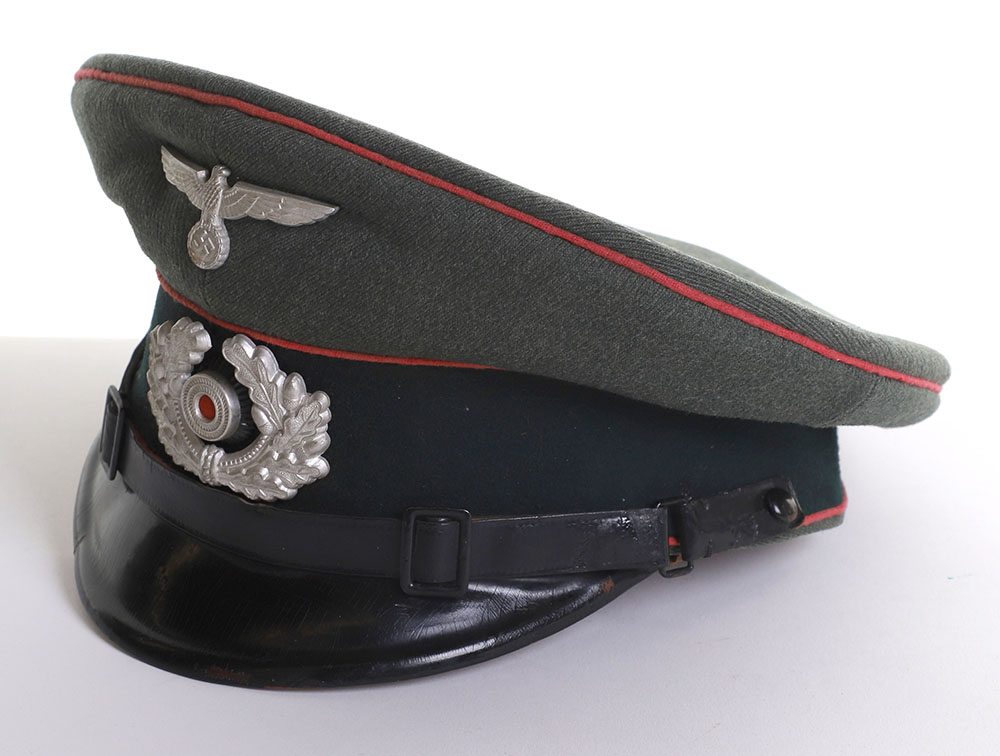 WWII GERMAN HEER PANZER EM VISOR HAT - Image 2 of 12