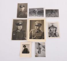 2 HEER PHOTO POSTCARDS & 6 MISC. PHOTOS MOSTLY ARMY