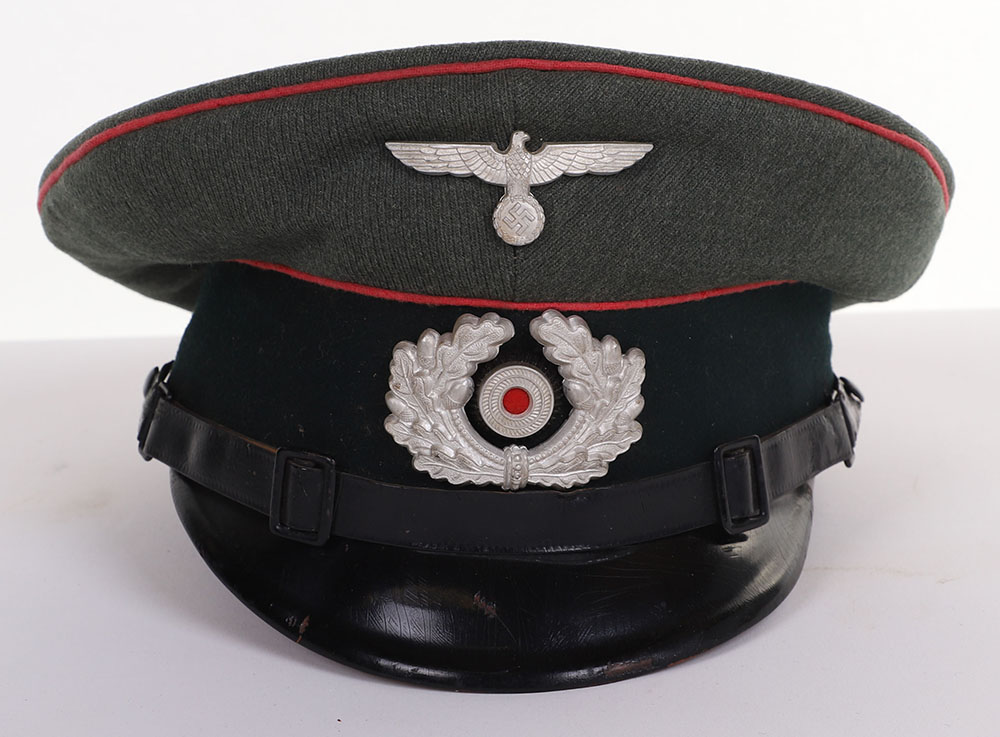 WWII GERMAN HEER PANZER EM VISOR HAT - Image 4 of 12