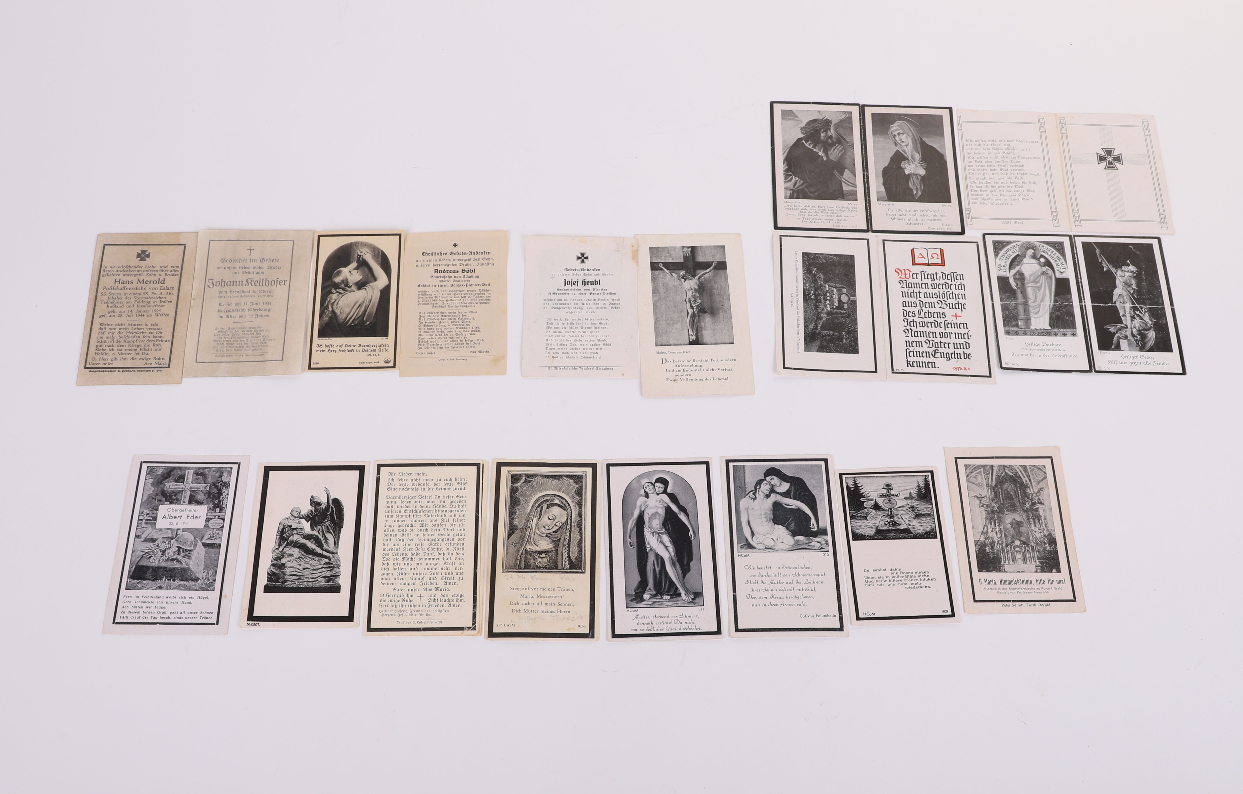 LOT OF 22 MISC. DEATH CARDS - Bild 11 aus 11