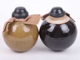 2x INERT WW2 JAPANESE CERAMIC HAND GRENADES