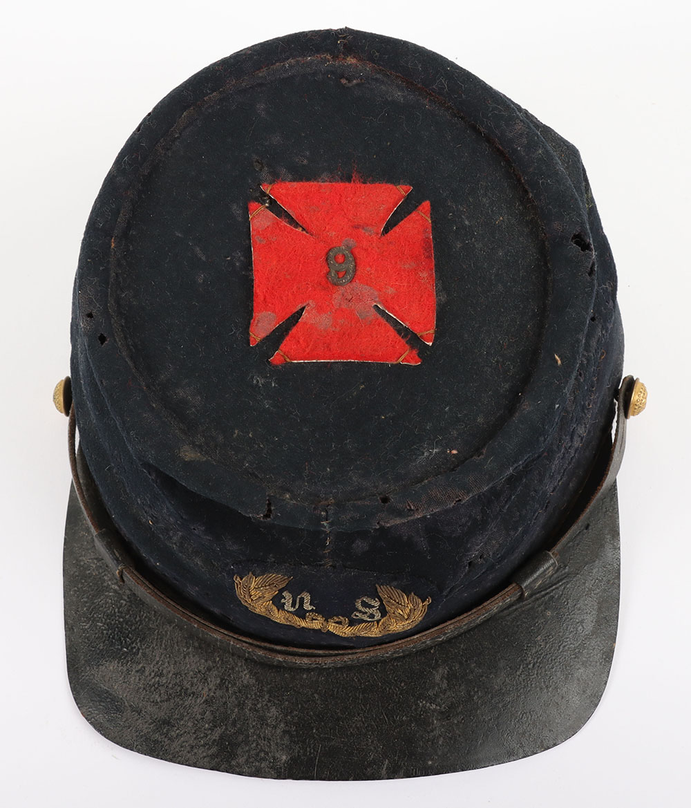 US CIVIL WAR PEREIOD UNION OFFICER FORAGE CAP W/ CORPS BADE - Image 9 of 11