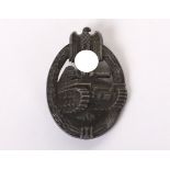 WW2 GERMAN PANZER ASSAULT BADGE IN BRONZE BY FRANK & REIF STUTTGART