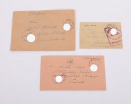 LOT OF 3 WAFFEN-SS FELDPOST LETTERS W/ ENVELOPES & A WAFFEN-SS FIELD POST CARD