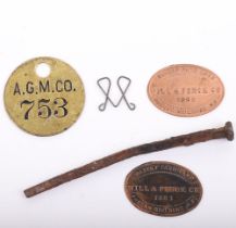 LOT OF 4 ITEMS INCLUDING NAIL FROM WYATT EARP MINING CAMP