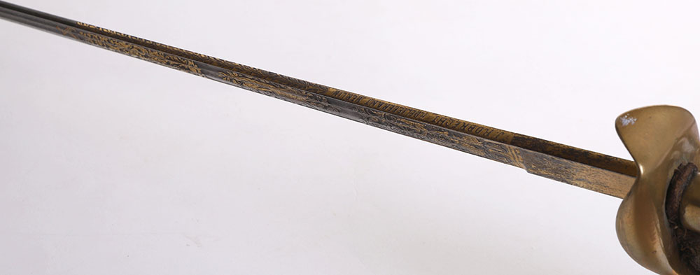 IMPERIAL GERMAN PRUSSIAN BLUE GILT AND DAMASCUS PRESENTATION OFFICERS SWORD - Image 7 of 21