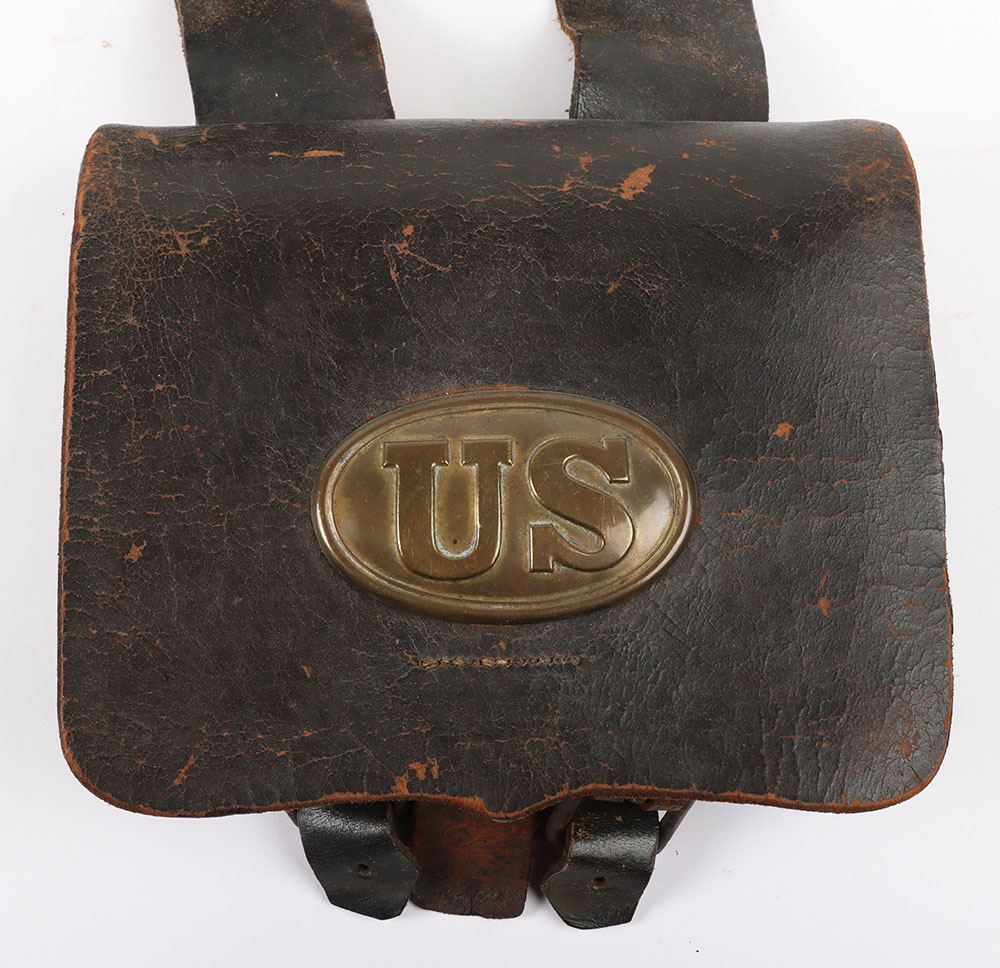 US CIVIL WAR UNION CARTRIDGE BOX W/ SHOULDER STRAP - Image 2 of 10