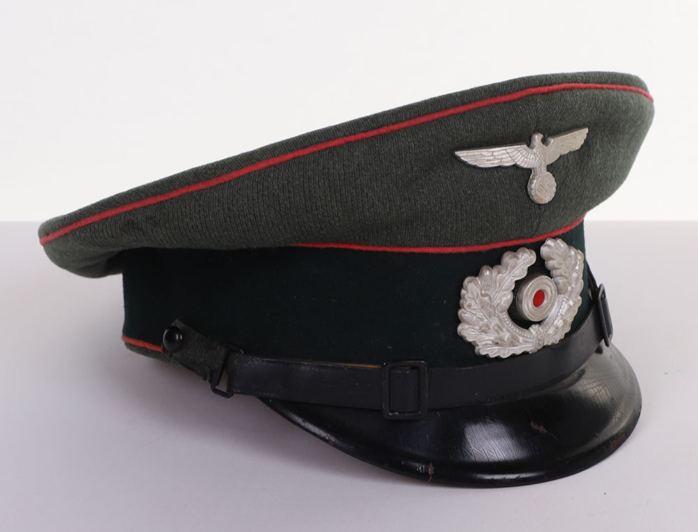 WWII GERMAN HEER PANZER EM VISOR HAT - Image 3 of 12