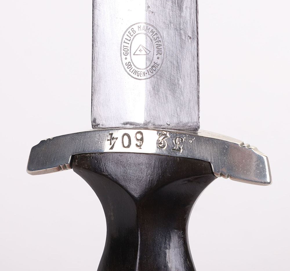 THIRD REICH SS (SCHUTZSTAFFEL) ERASED ROHM INSCRIPTION DRESS DAGGER BY GOTTLIEB HAMMESFAHR, SOLINGEN - Image 14 of 15