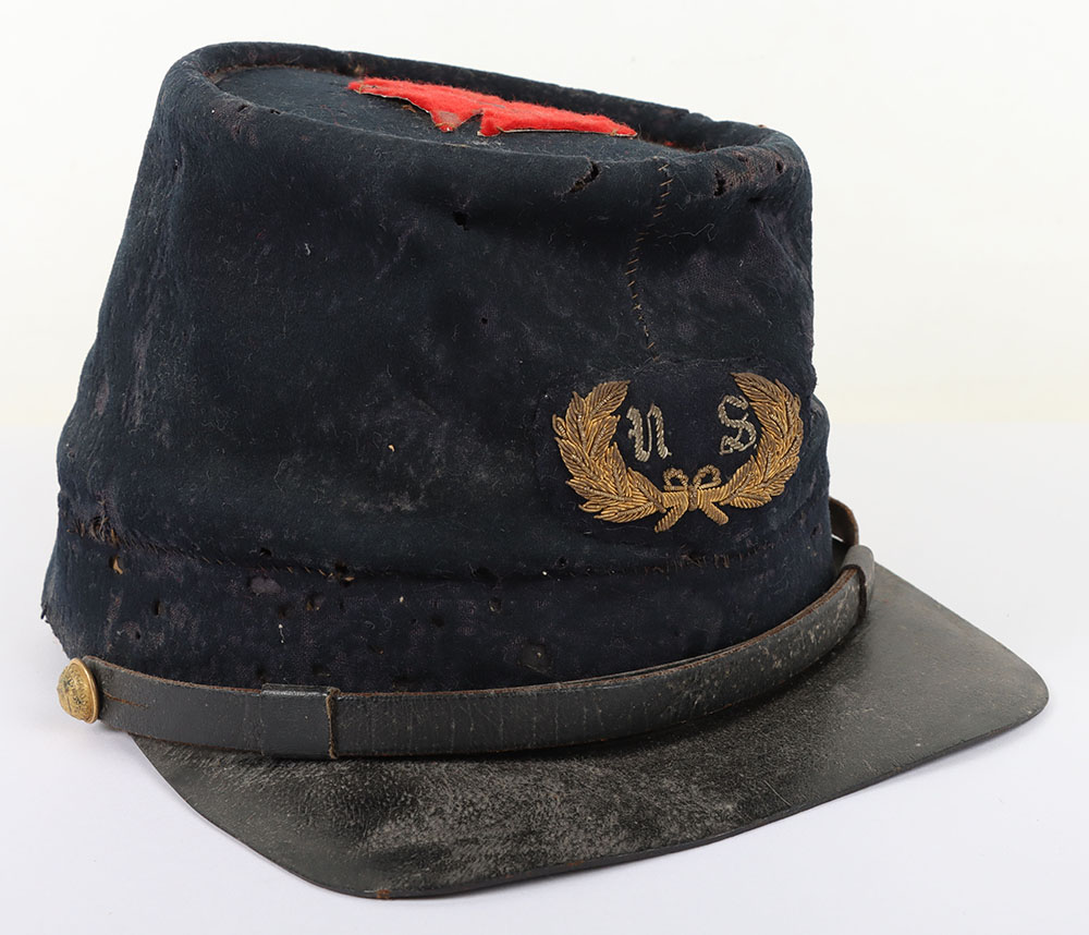 US CIVIL WAR PEREIOD UNION OFFICER FORAGE CAP W/ CORPS BADE - Image 3 of 11