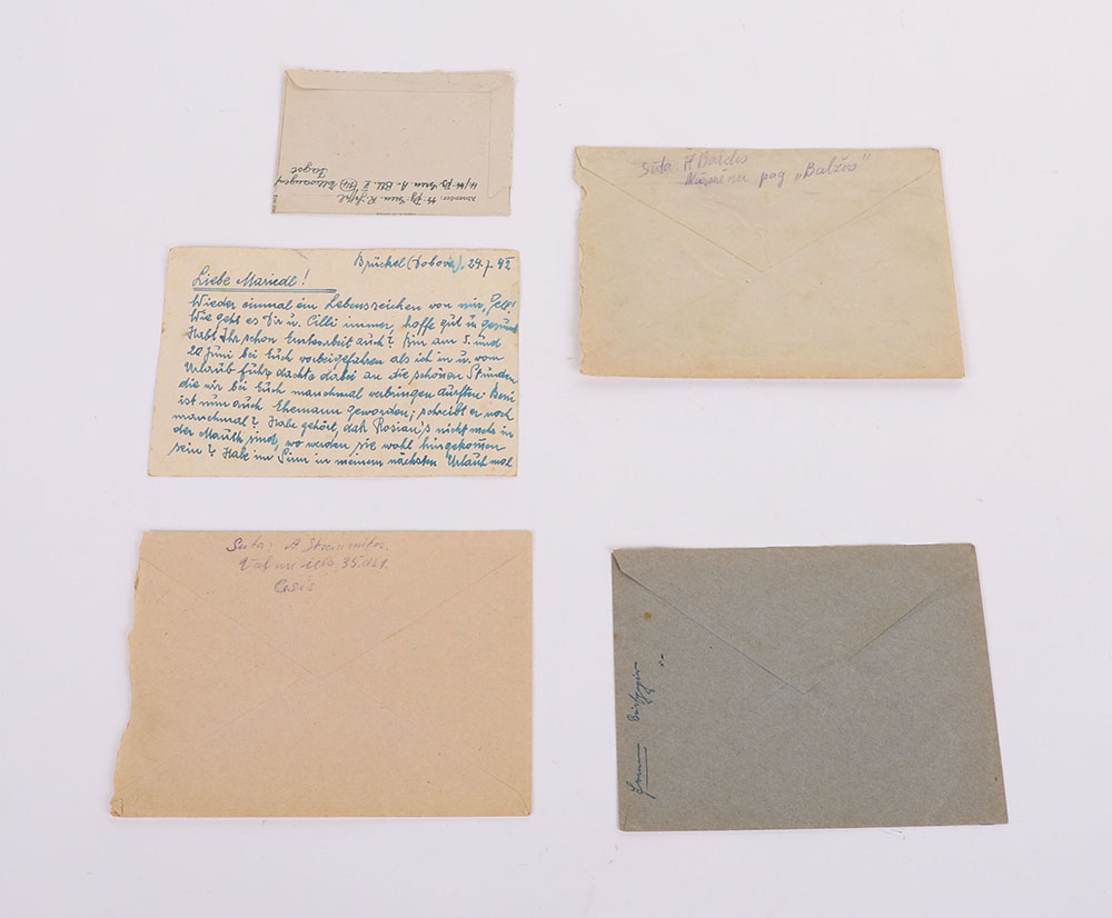 LOT OF 3 WAFFEN-SS FELDPOST LETTERS W/ ENVELOPES & 2 WAFFEN-SS FIELD POST CARDS - Image 2 of 5