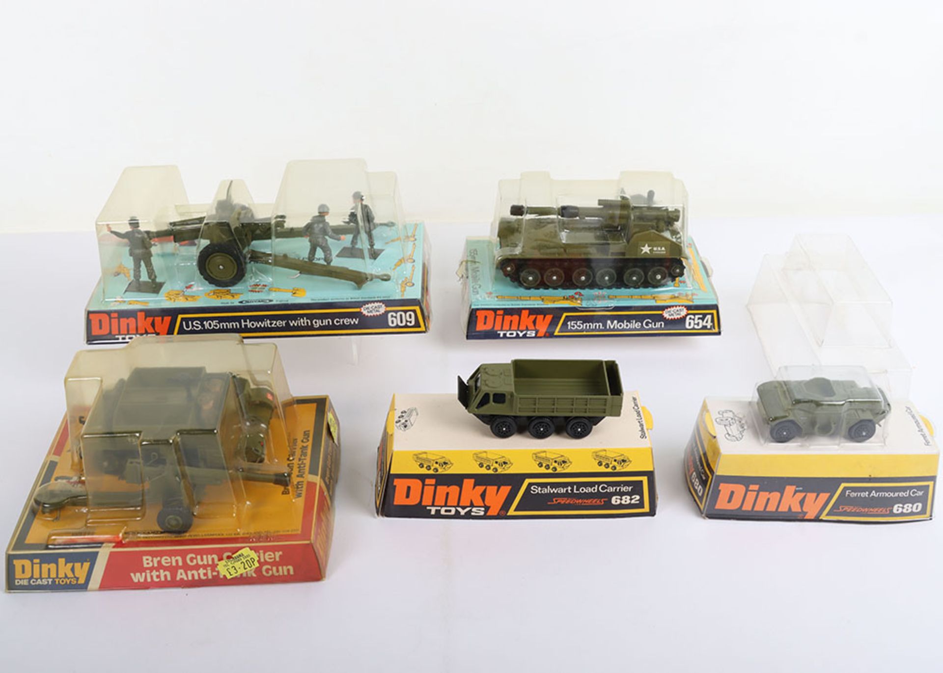 Five Dinky Toys Military Models