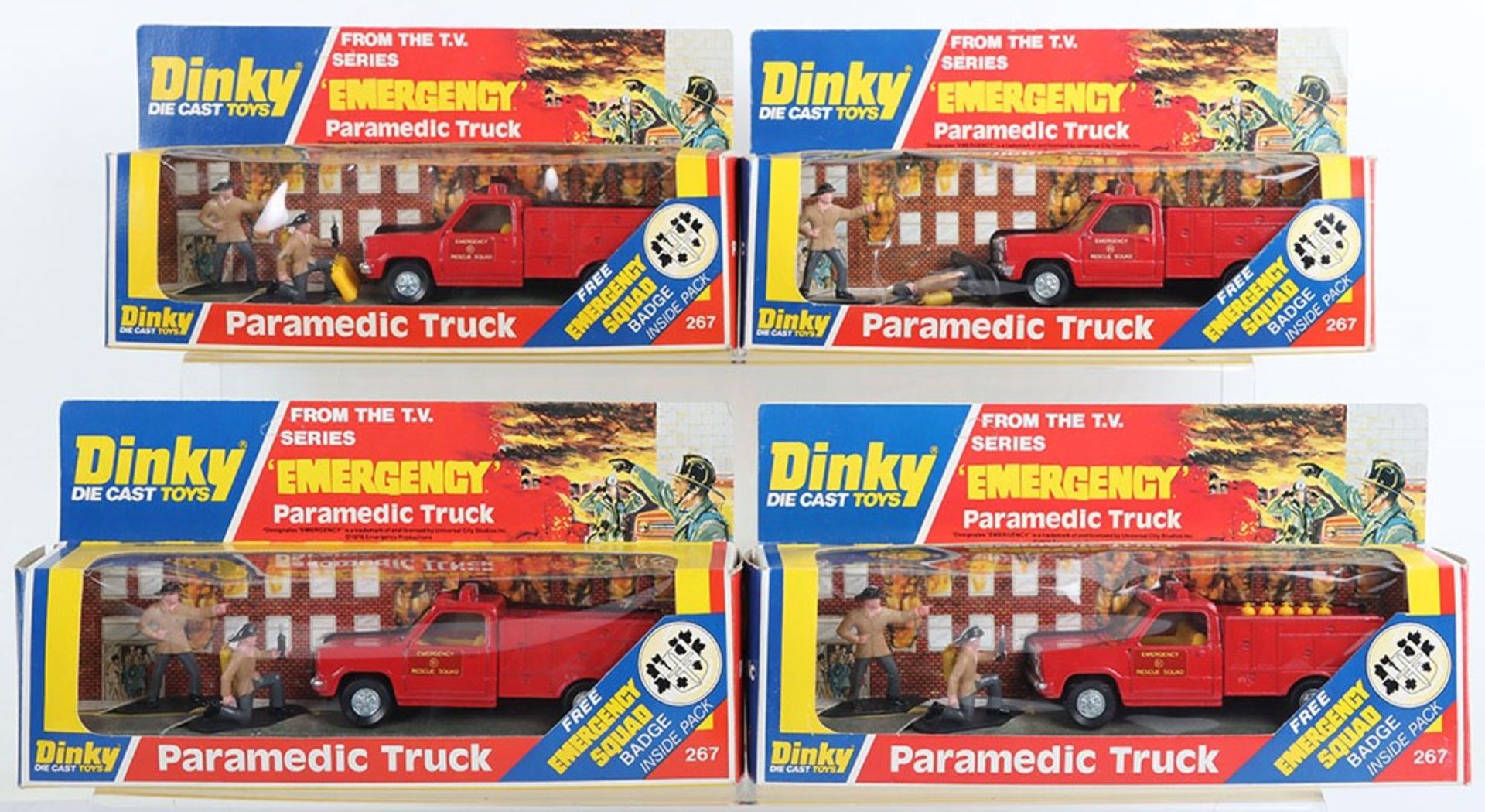 Four Dinky 267 From The T.V. Series ‘Emergency’ Paramedic Trucks