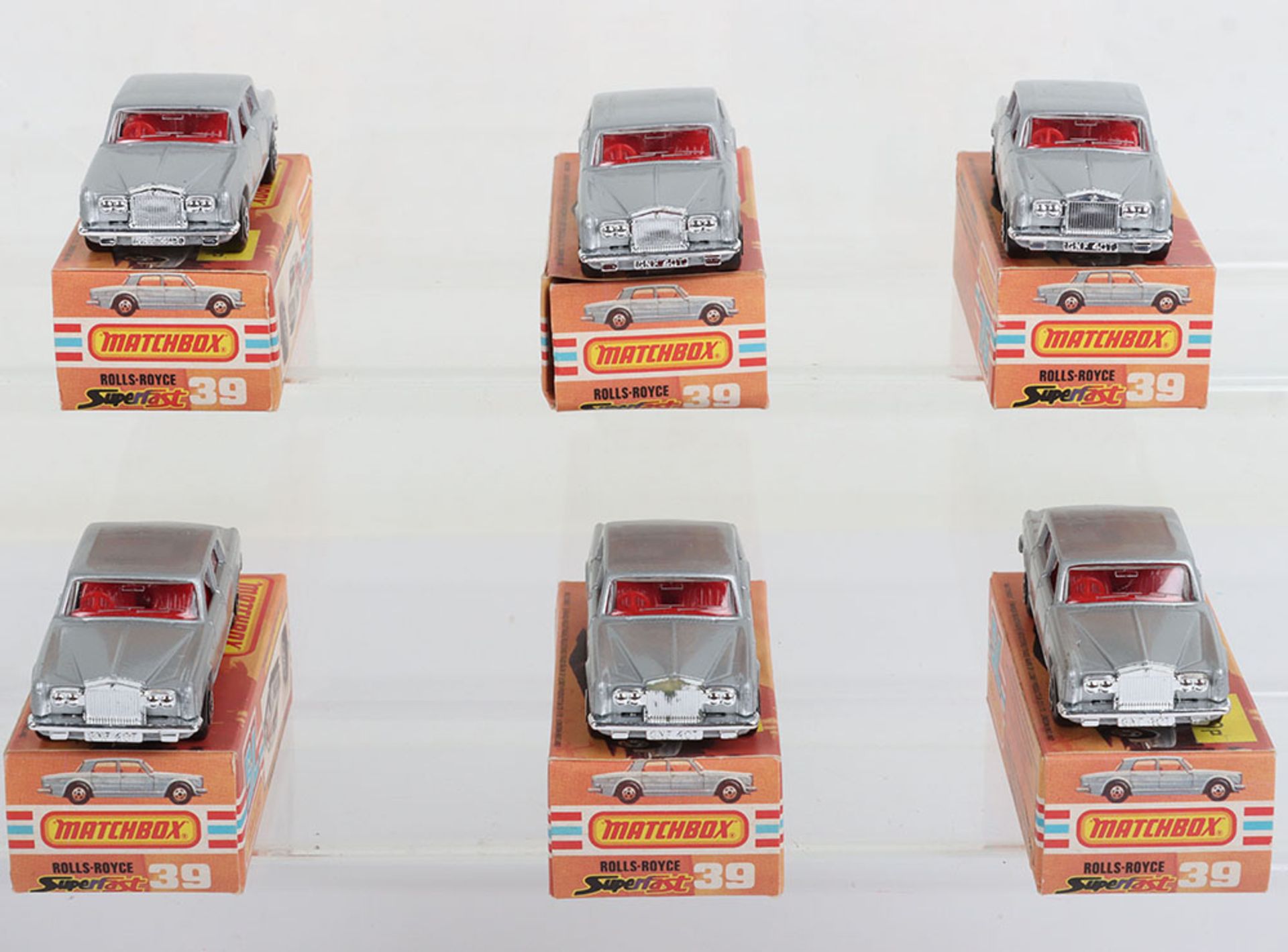 Six Boxed Matchbox Lesney MB-39 Rolls Royce Silver Shadows - Image 3 of 3