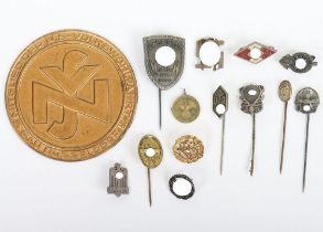 Grouping of WW2 German / Third Reich Pin Badges and Plaque