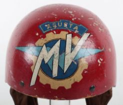 Vintage Scarce 1950’s MV Agusta Pudding Basin Crash Helmet