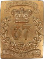 Victorian 67th (South Hampshire) Regiment of Foot Other Ranks Shoulder Belt Plate