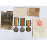 Medal Group of Three to a Private in the Northamptonshire Yeomanry who then Served as an Officer in