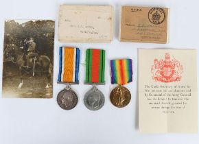 Medal Group of Three to a Private in the Northamptonshire Yeomanry who then Served as an Officer in