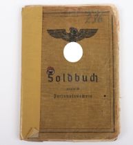 WW2 German Soldbuch to Oberjäger Peter Drodten, Geb. Jäger Rgt 91
