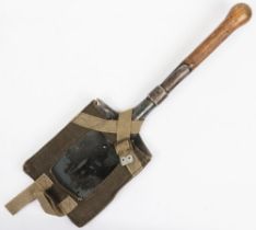 WW2 German Entrenching Tool with Canvas Harness Holder