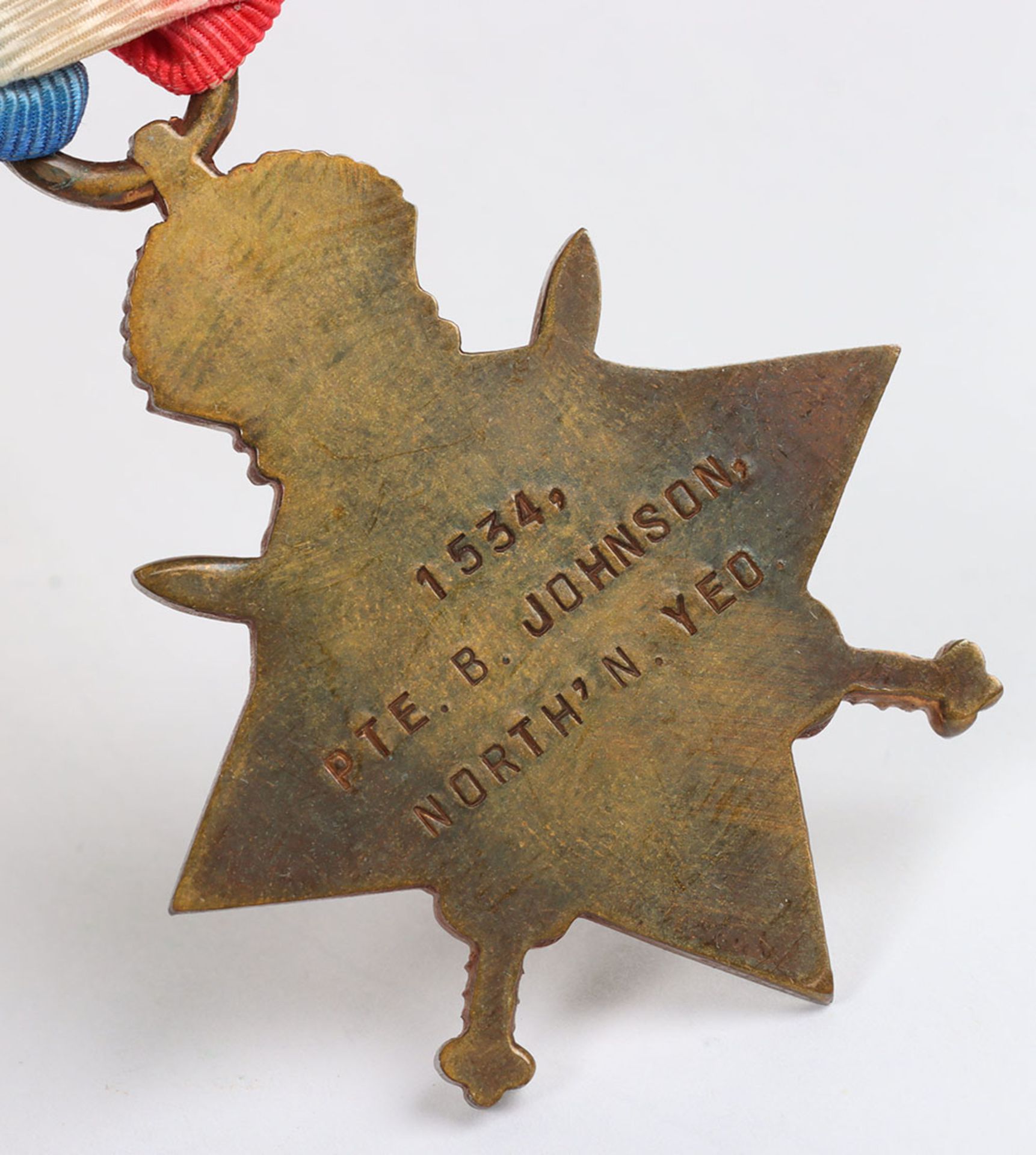 Great War 1914-15 Star Medal Trio to the Northamptonshire Yeomanry - Bild 5 aus 6