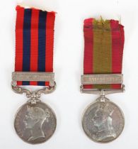 Victorian Afghanistan & India Campaign Medal Pair to the Rifle Brigade