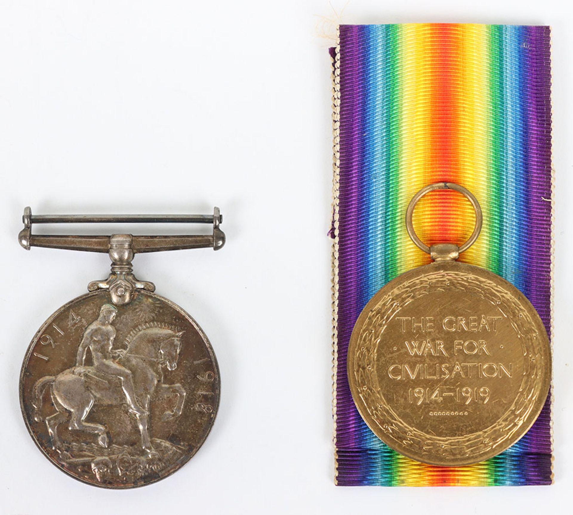 Great War Medal Pair to an Officer in the Royal Army Service Corps Attached to the Royal Air Force - Bild 2 aus 4