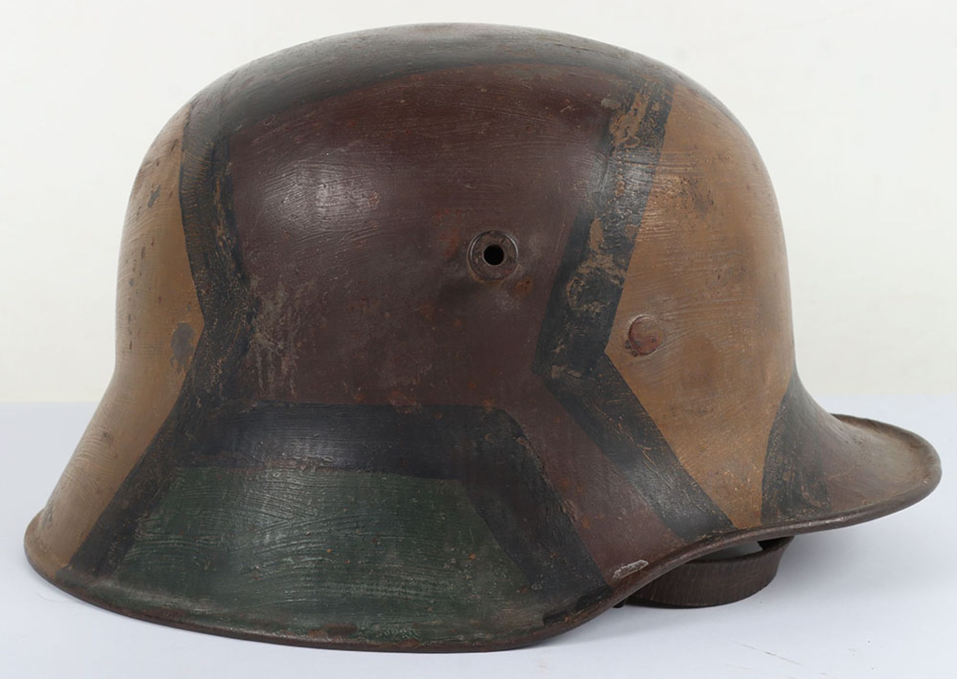 WW1 German M-18 Camouflaged Steel Combat Helmet - Image 5 of 11