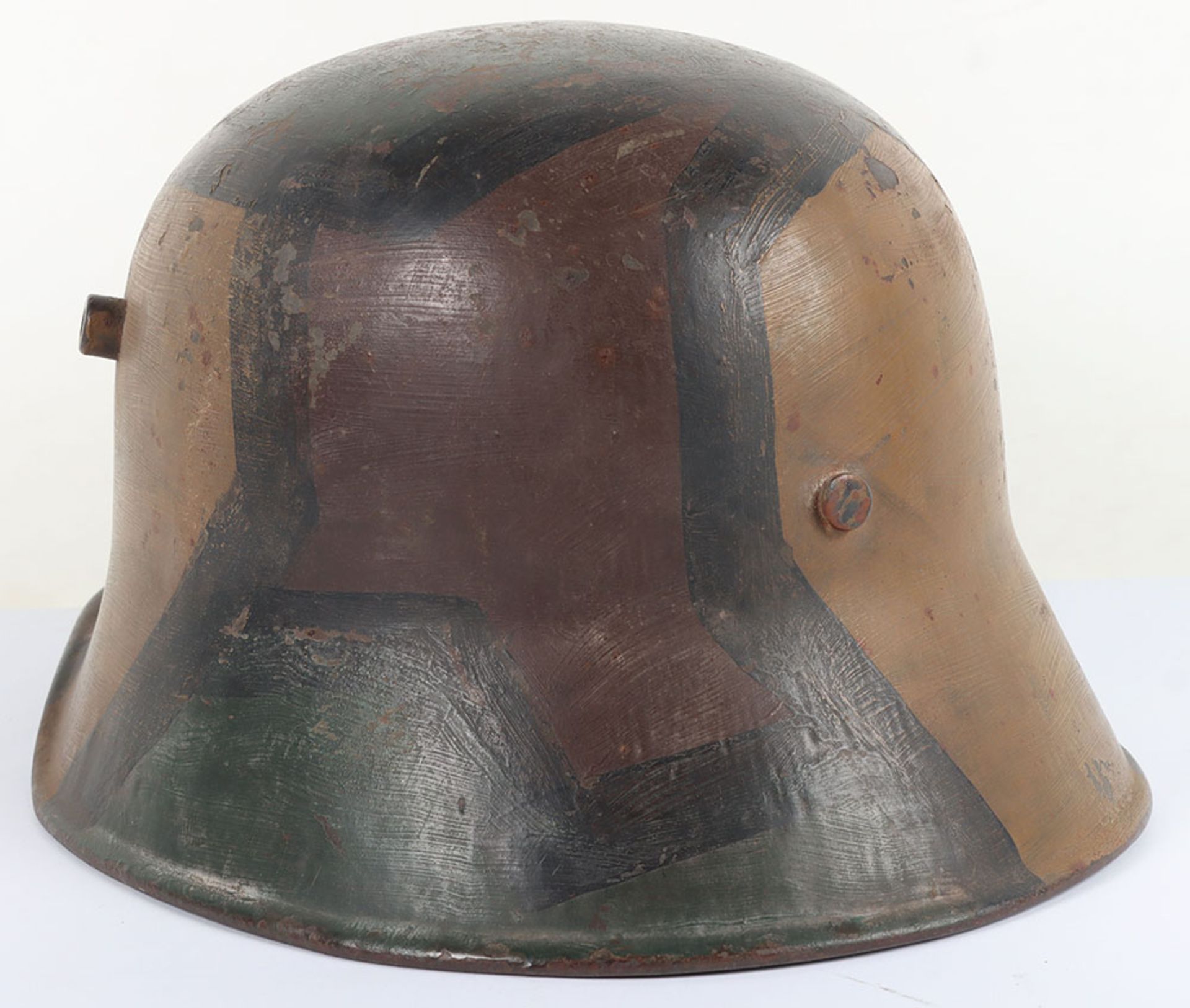 WW1 German M-18 Camouflaged Steel Combat Helmet - Image 3 of 11