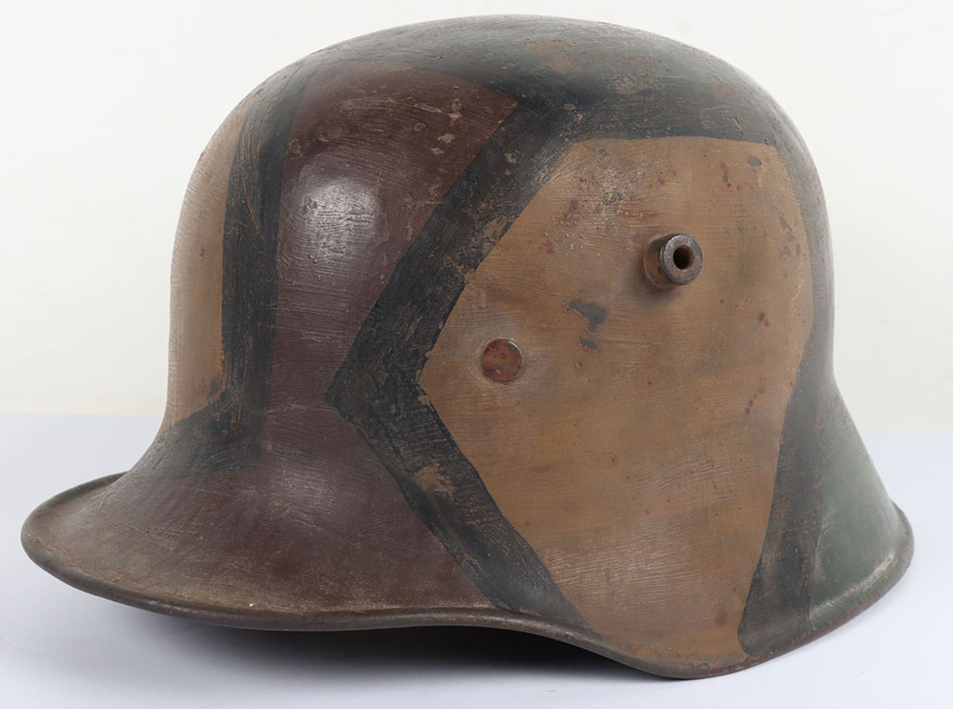 WW1 German M-18 Camouflaged Steel Combat Helmet