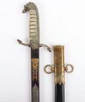 Edward VII Royal Navy Officers Dirk with Blue and Gilt Blade