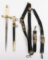 Imperial Russian Naval Officers Dirk with Hanging Straps and Belt