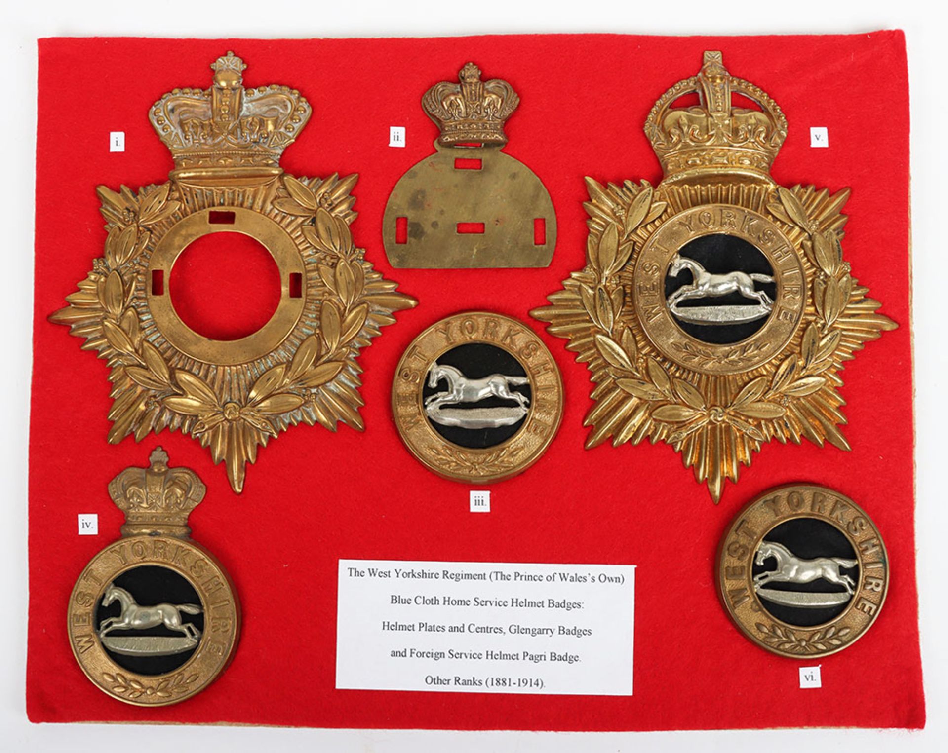 West Yorkshire Regiment Other Ranks Helmet Plate and Glengarry Badges