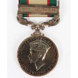 George VI India General Service Medal to the Northamptonshire Regiment
