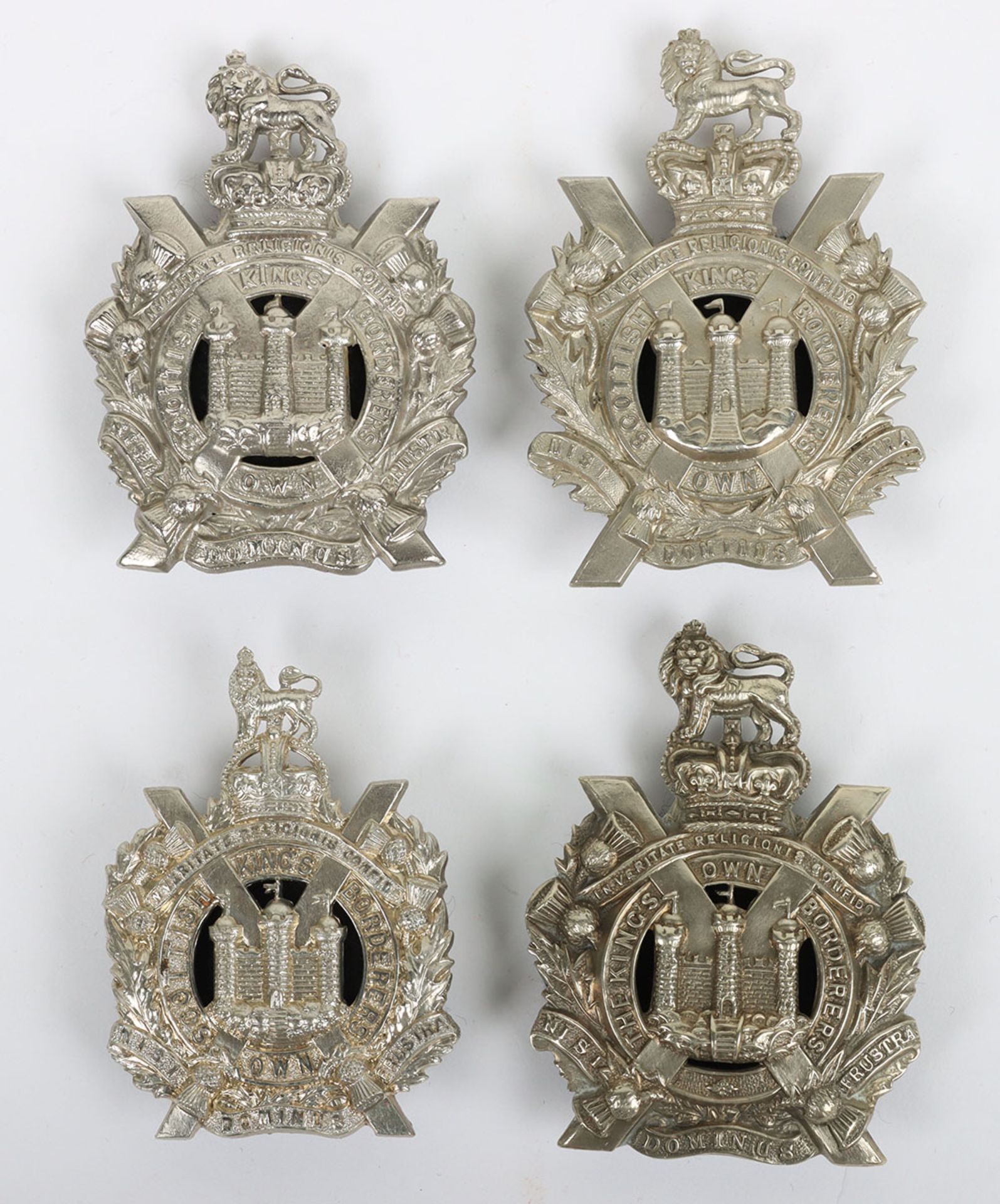 3x Variation of Victorian Kings Own Scottish Borderers Helmet Plate Centres