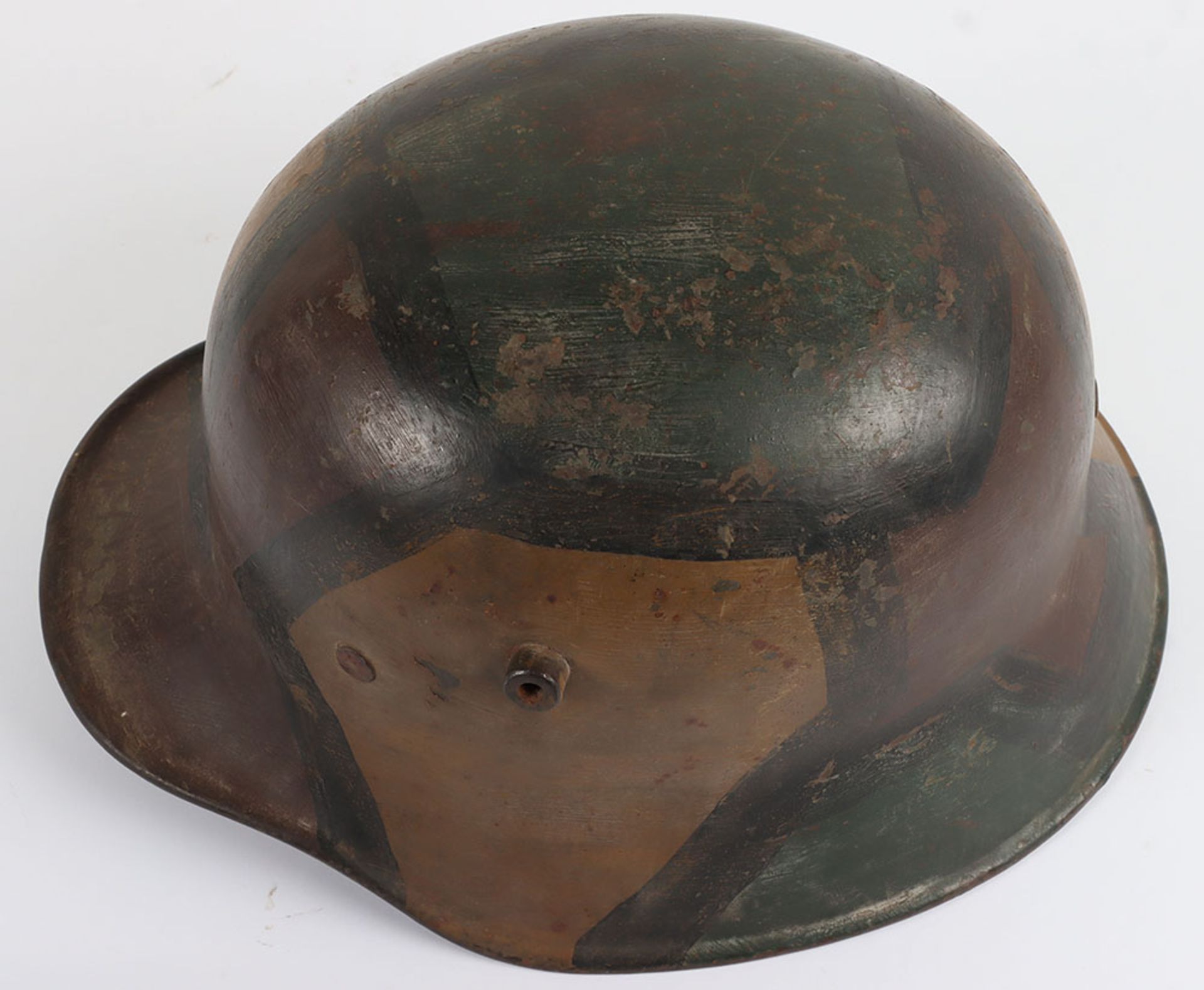 WW1 German M-18 Camouflaged Steel Combat Helmet - Image 8 of 11