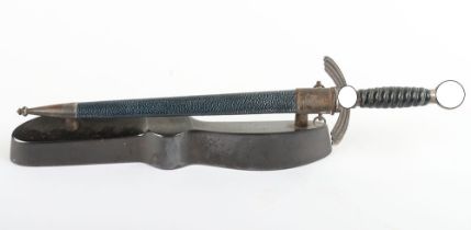 Third Reich Miniature Luftwaffe Officers Sword by Alex Coppel, Solingen, Mounted on Deluxe Propeller